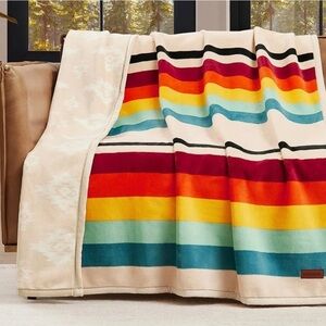 Pendleton Reversible Plush Throw Blanket 50"x70" Polyester Suede - Mount Foraker